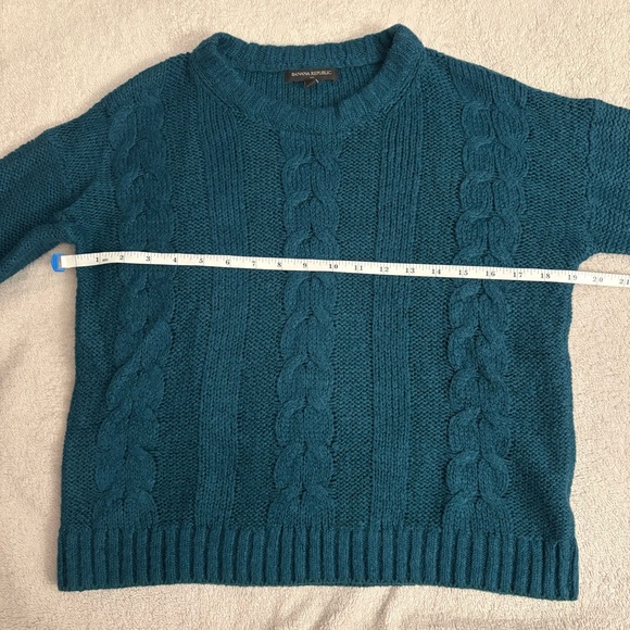 Banana Republic Green Cable Knit Crew Neck Sweater - Picture 4 of 6